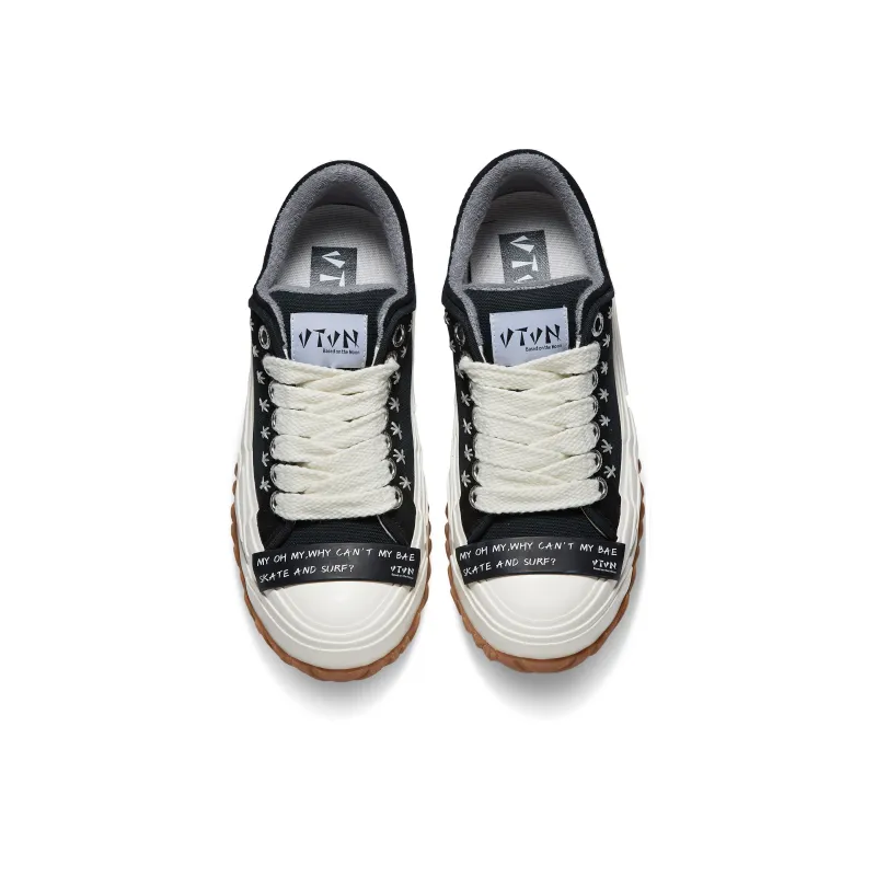 VTVN Falling Stars Meteor Series Triangle Shoes Low Top Skateboard Shoes Unisex Ink Black-2