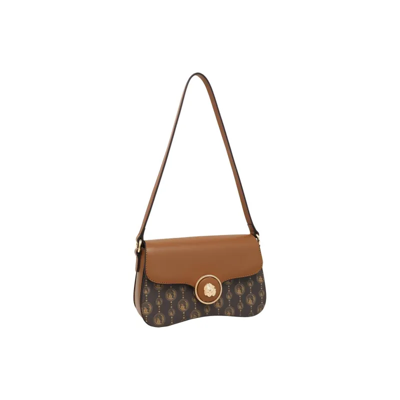 TTaG．baG PVC Shoulder Bag Regular Women's White/Brown-3