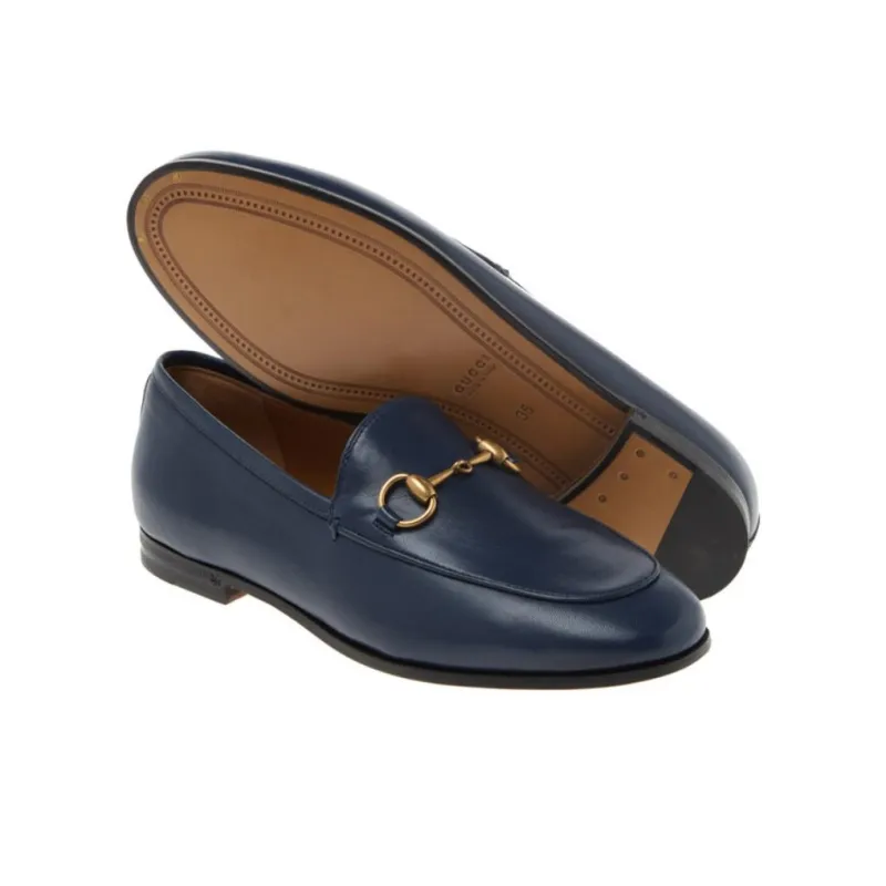 GUCCI Jordaan Loafers Men's Blue-3