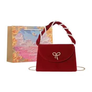 BRINCH Velour Crossbody Handbags Women's Red