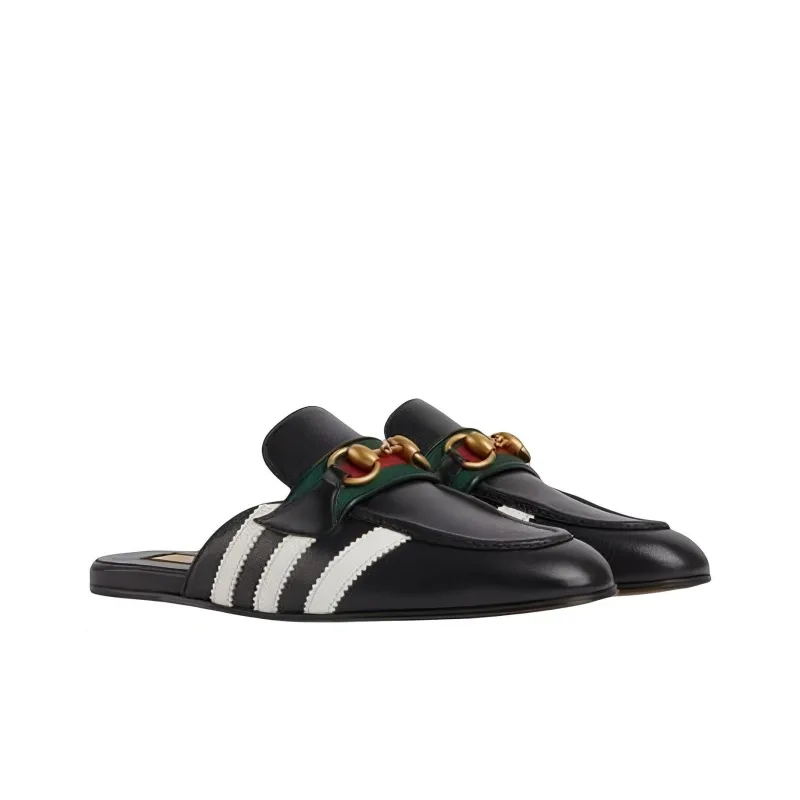 GUCCI X Adidas Horsebit Slippers Black Women's-1