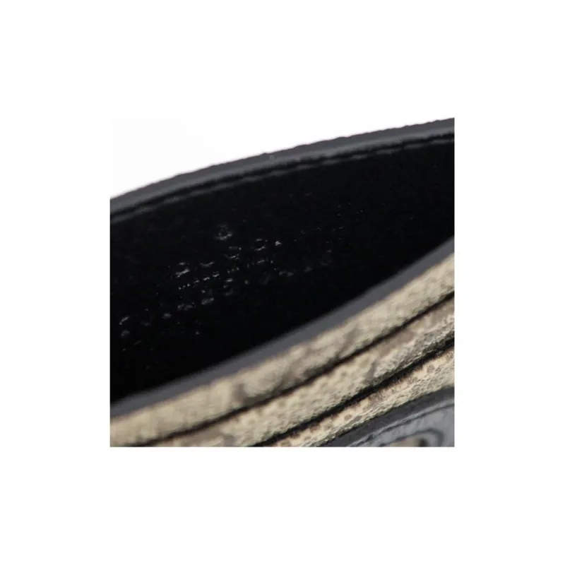 GUCCI GG Canvas With Leather Card Holder Men's Black/Ebony-4