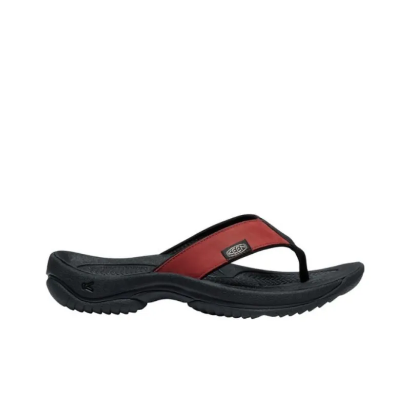 KEEN Kona Abrasion-Resistant Slip-Resistant Flip Flops Men's Black Red-1
