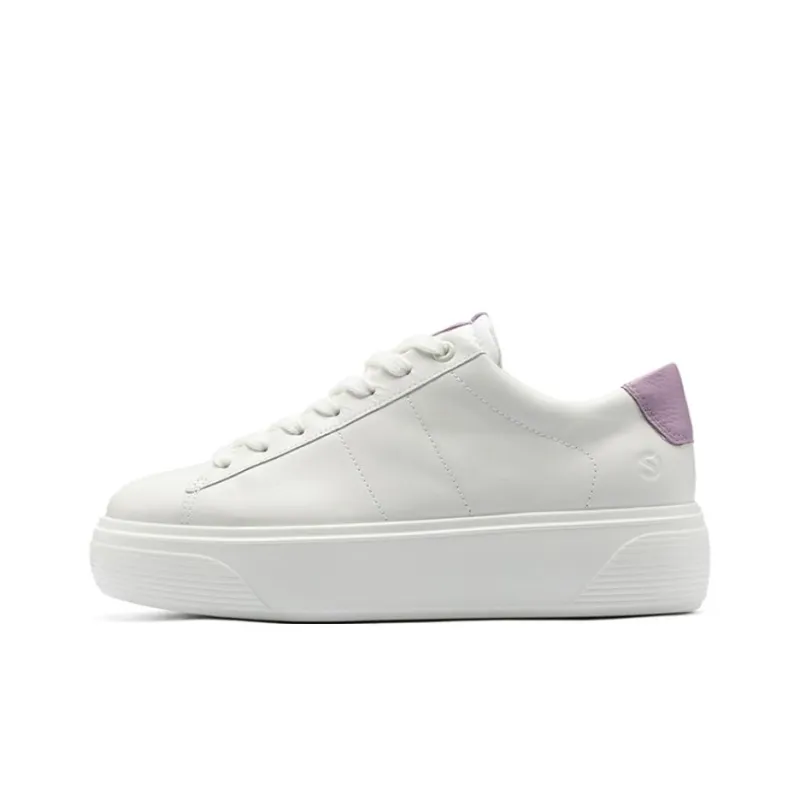 Ecco Low-Top Skateboard Shoes Women's White-0