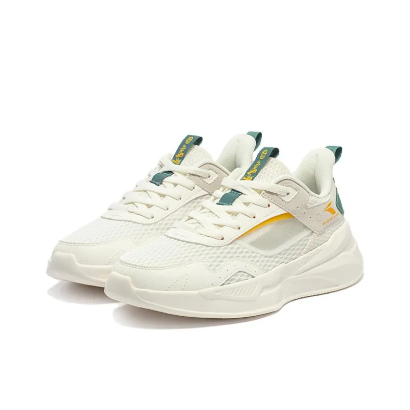 361° Wear-Resistant Low-Top Casual Shoes Men's White Beige Green-2