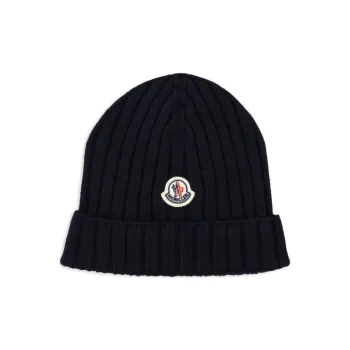 Moncler Logo Patch Knitted Beanie