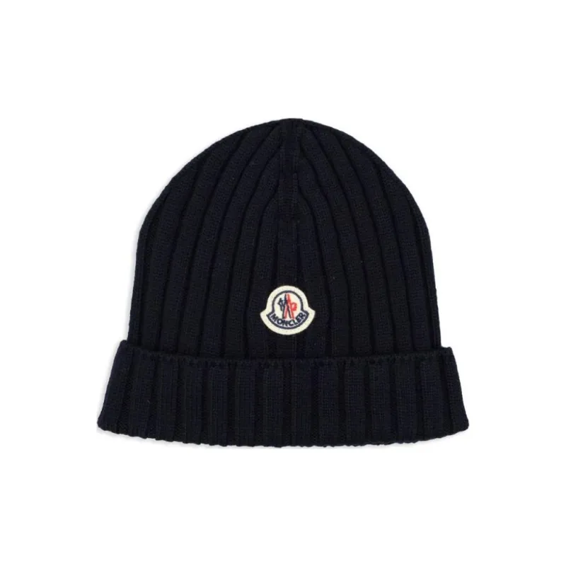 Moncler Logo Patch Knitted Beanie-0