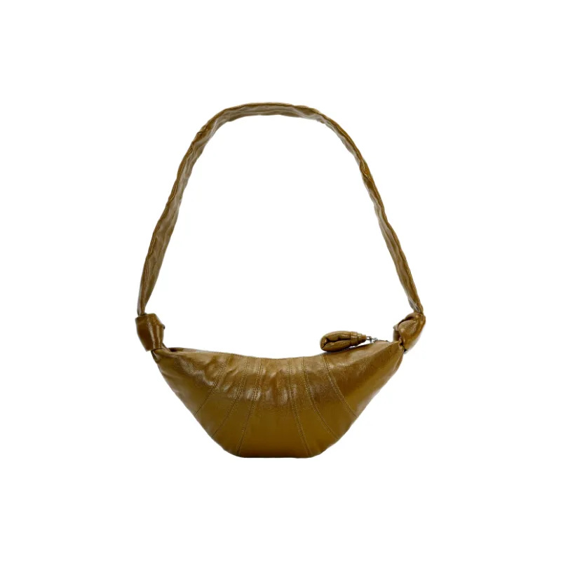 Lemaire Croissant Series Coated Cotton Croissant Bag Goat Horn Bag Crossbody Bag Shoulder Bag Unisex Umber-4