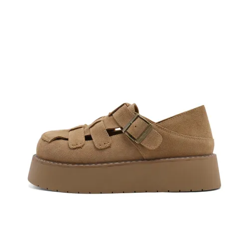BELLE Roman Sandals 4CM Women's Brown Apricot