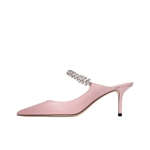 Jimmy Choo Bing Closed Toe Slippers 6.5cm Women's Pink
