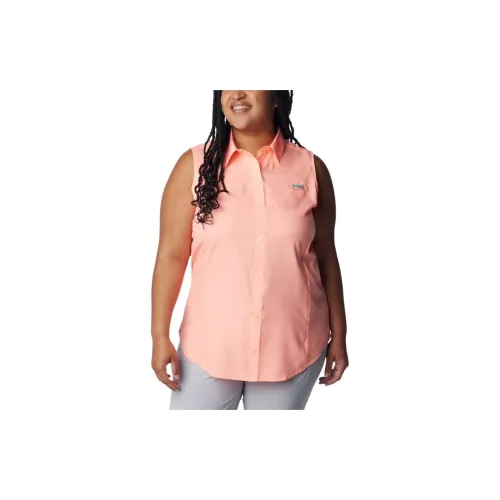 Columbia PFG Tamiami Shirts Women's Tiki Pink