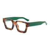 Tortoiseshell Frame with Green Leg and White Lens