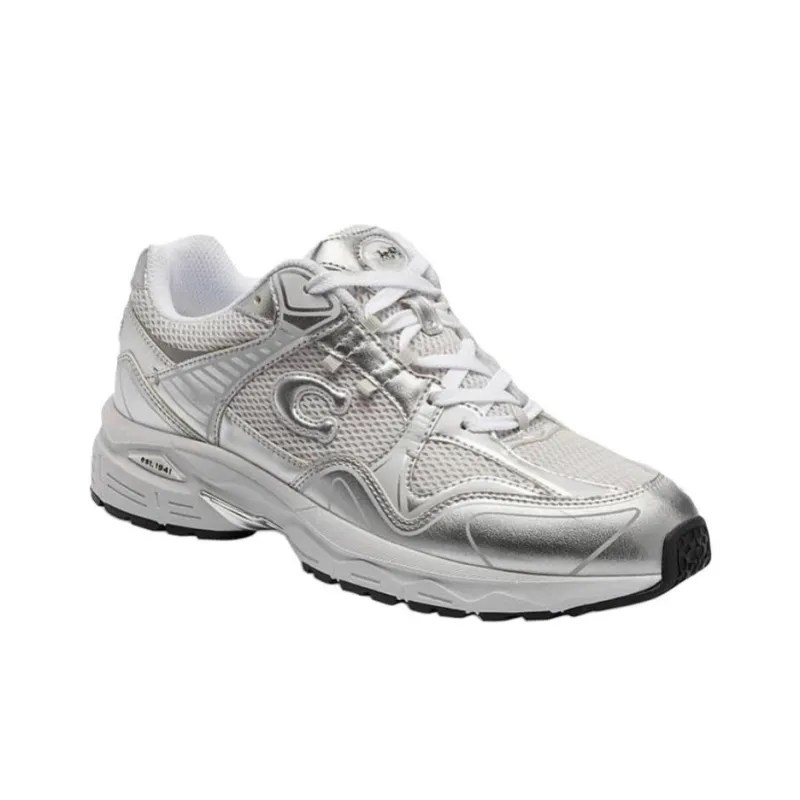 COACH Low Top Casual Shoes Women's Silver-2