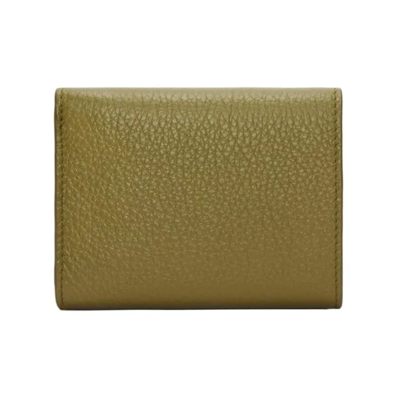 LOEWE Grain Calfskin Card Holder, Wallet Regular Men's Olive Green-1