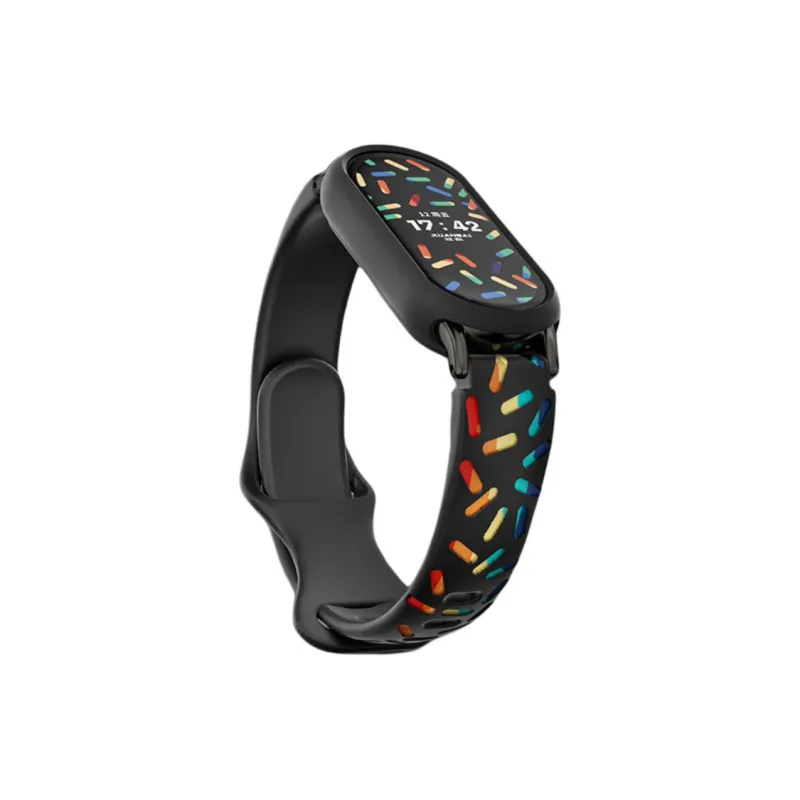 Yu Qing Compatible Xiaomi Smart Band 9/8/7 All NFC Version Smart Silicone Wristband Watch Bands 210mm Unisex-4