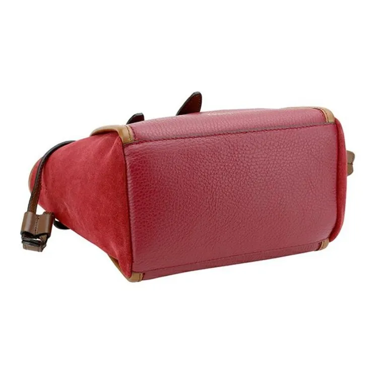 Furla Net Collection Calfskin Suede Tote Bag Shopping Bag Shoulder Bag Handbag Mini Women's Red-3