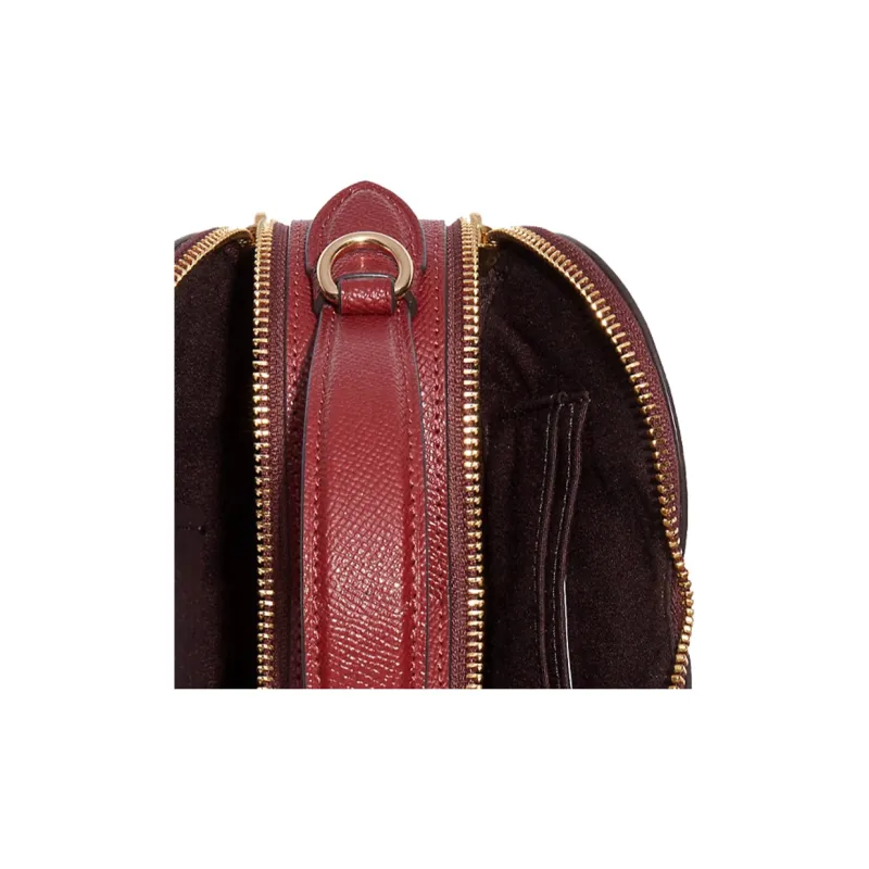 COACH Heart Monogram Canvas With Leather Handbag Crossbody Bag Mini Women's Brown Burgundy Multicolor-3