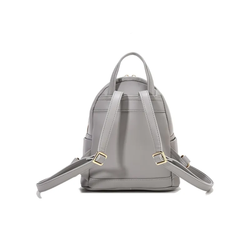 Carit&Koty Polyurethane Synthetic Leather Textile Backpack Women's Gray-3