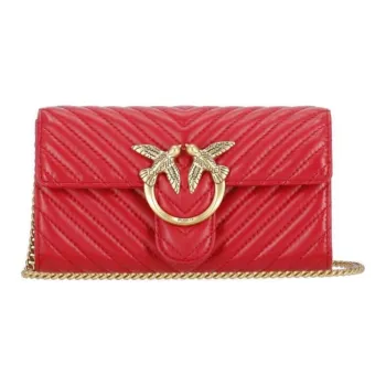 PINKO Sheepskin Crossbody Bag, Shoulder Bag Women's Red