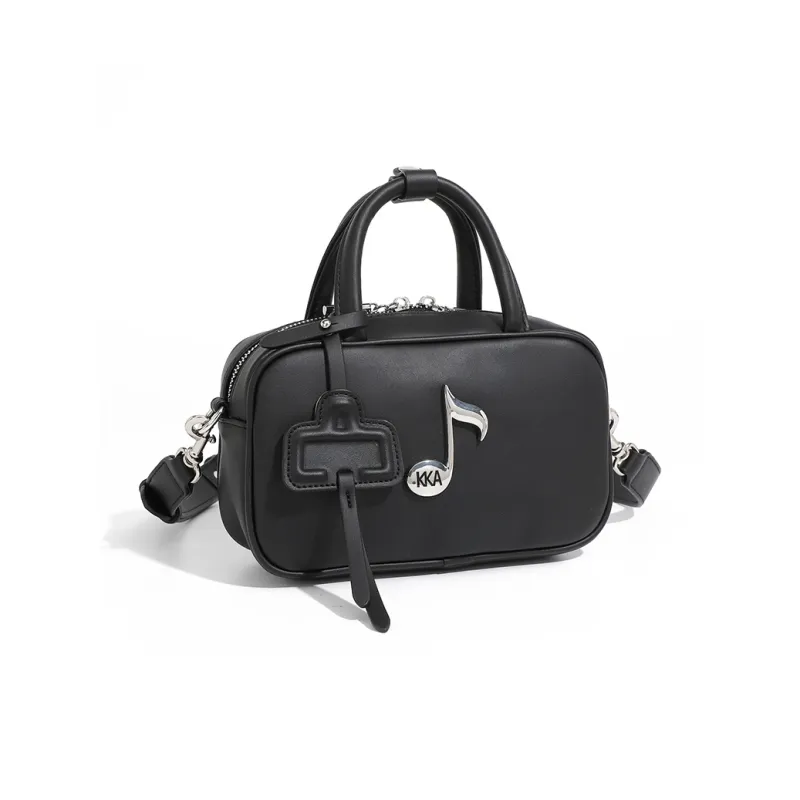 KKA PU Shoulder Bag, Crossbody Bag, Handbag Women's Silver/Black-7