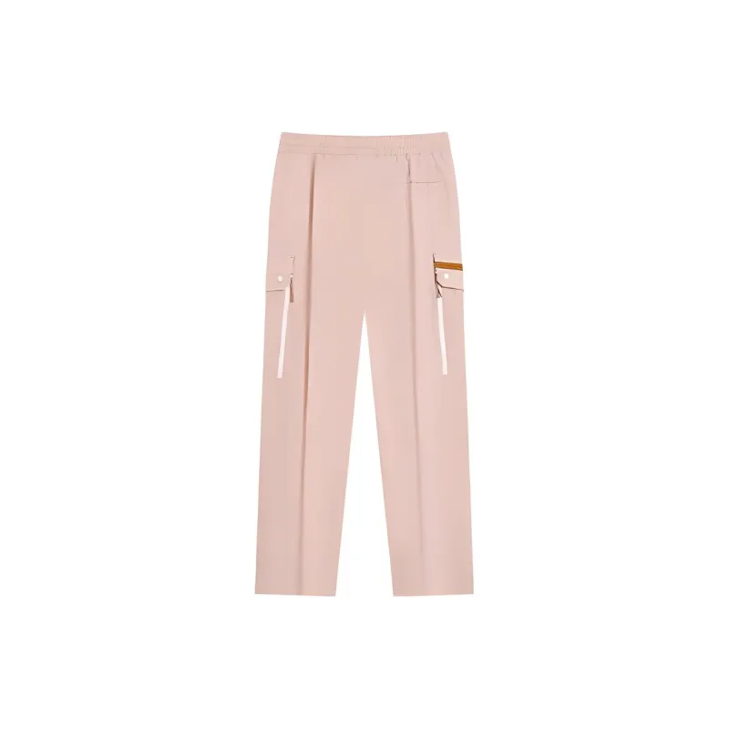 XTEP Knitted Sports Pants Women's Vermilion Tube Pink-1