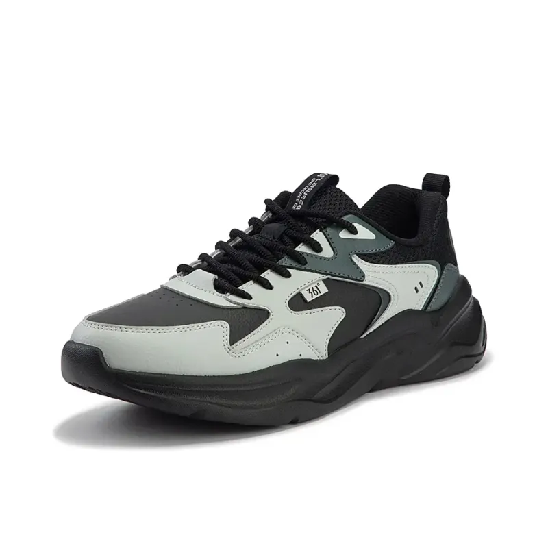 361° Ode Breathable Low Top Casual Shoes Men's Black Gray-1