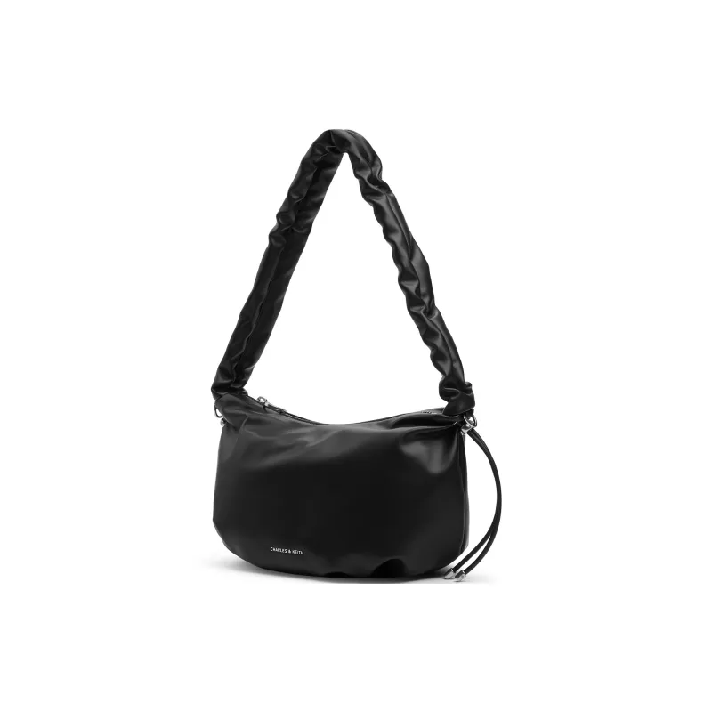 CHARLES&KEITH PU Crossbody Bags Medium Size Women's Noir Black/Oat-1