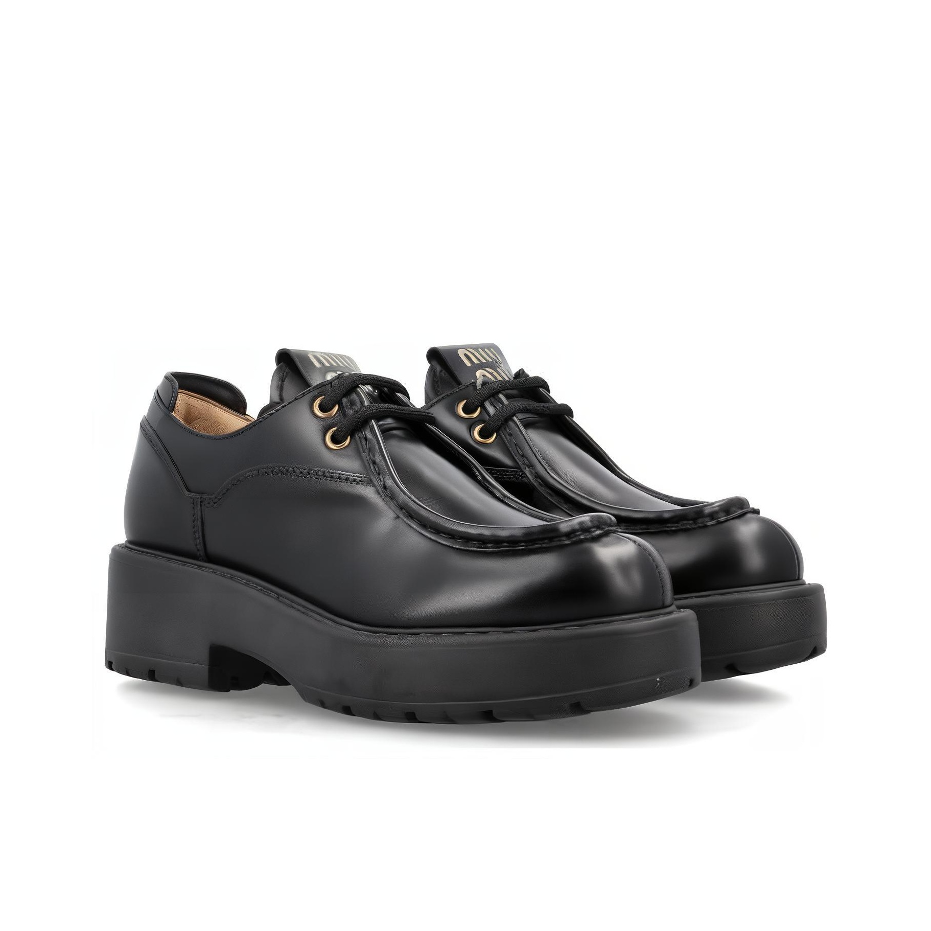 MIU MIU Loafers Women's Black - POIZON