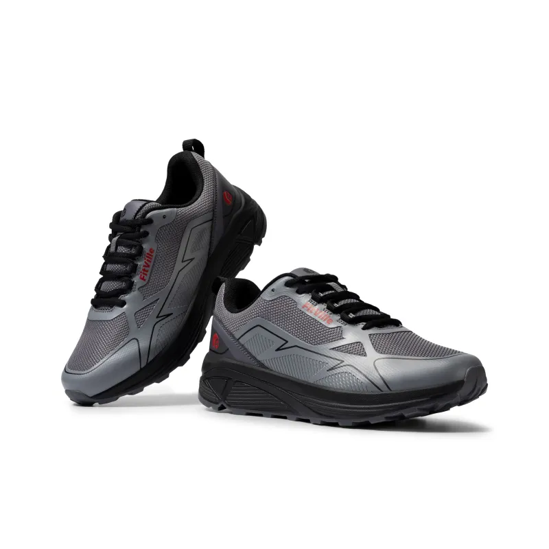 Fitville Running Shoes Men Low Top Sky Blue/Black Gray/Silver Gray-6