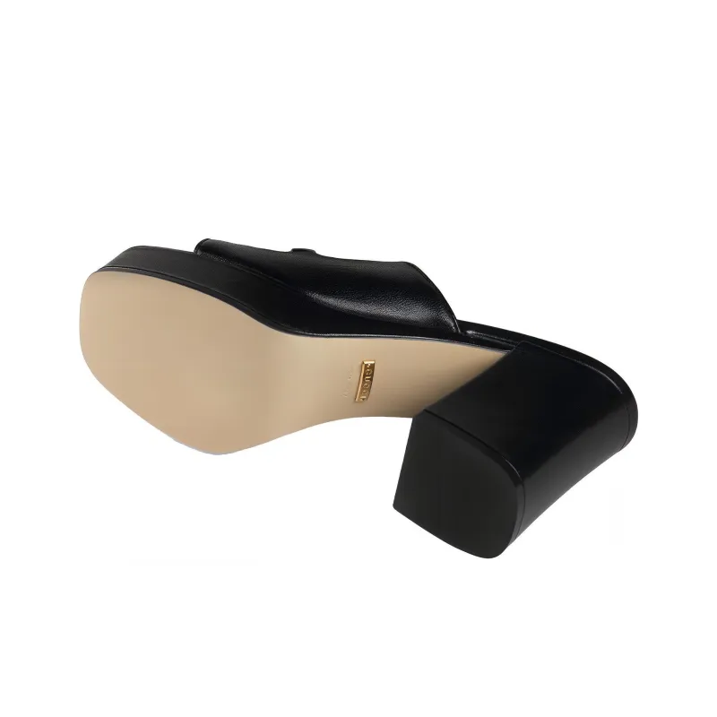 GUCCI Slide Slippers 8.5cm Women's Black-5