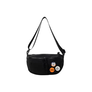 TAKI Nylon Shoulder Bag Crossbody Bag Medium Size Unisex Black/Green/Ecru