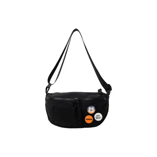TAKI Nylon Shoulder Bag Crossbody Bag Medium Size Unisex Black/Green/Ecru