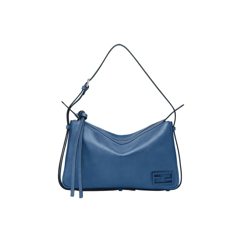 FENDI Leather Handbag Shoulder Bag Women's Blue-0