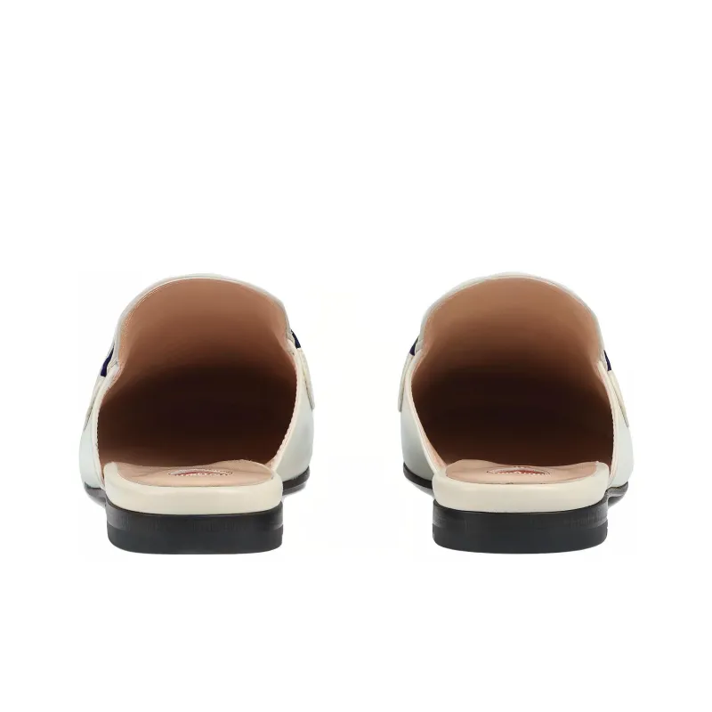 GUCCI Princetown Slipper White Web Leather-3