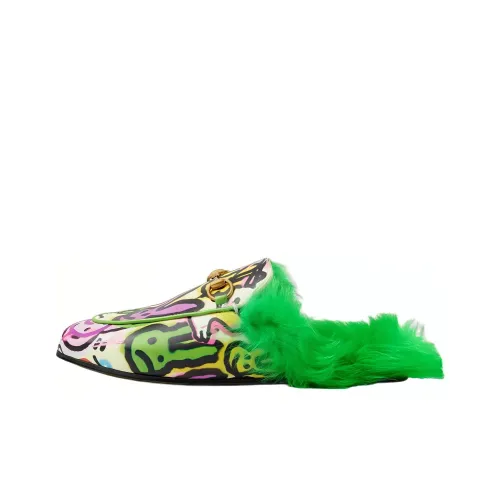 GUCCI Princetown Graffiti-print Slippers