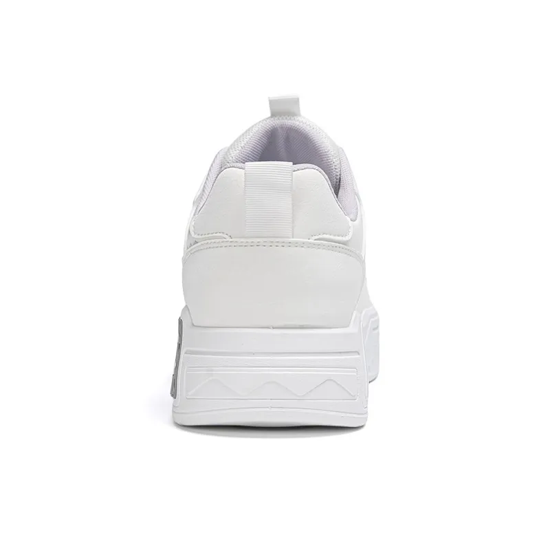 Warrior Cushioning Wear Resistant Low Top Skateboard Shoes Men's White Gray-2