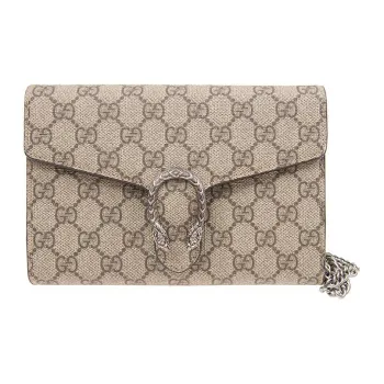 GUCCI Dionysus Canvas Crossbody Bag Shoulder Bag Women's Ebony