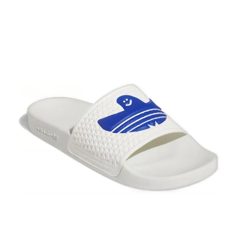 Adidas Shmoofoil Slides 'White Royal Blue'-2