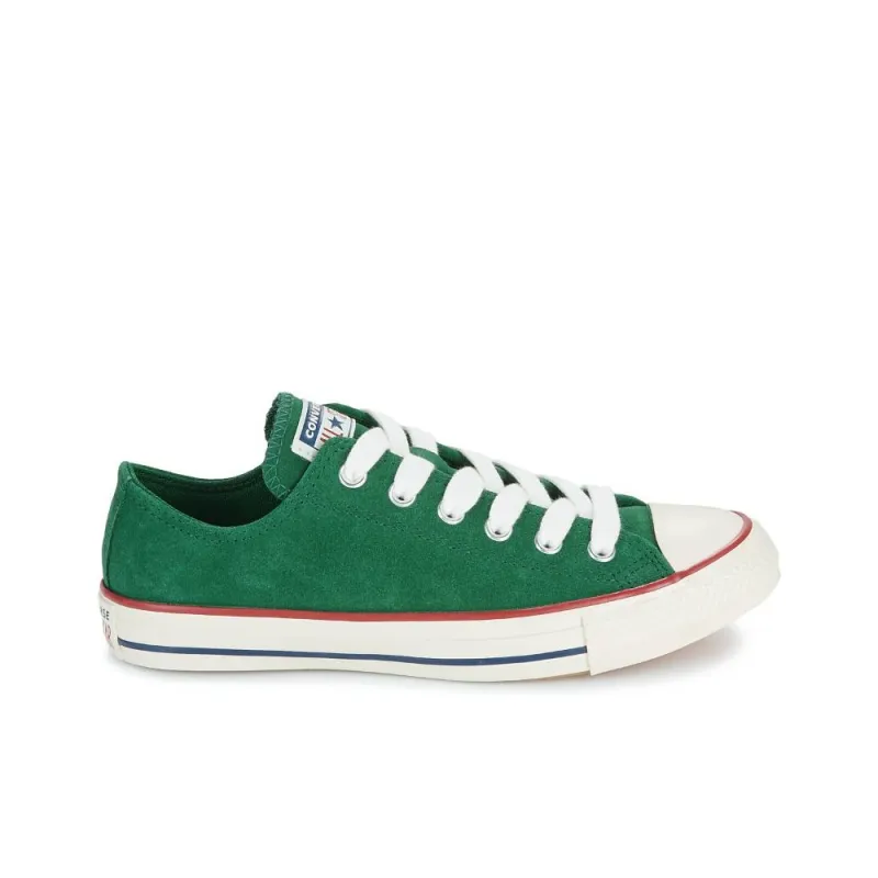 Converse Anti Slip Wear Resistant Low Top Canvas Shoes Unisex Green-1