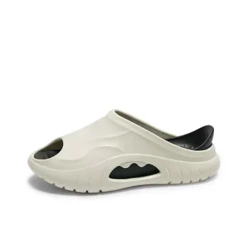 RUN MANNER Quiet Slip Resistant Odor Resistant Abrasion Resistant Slide Slippers Men's White