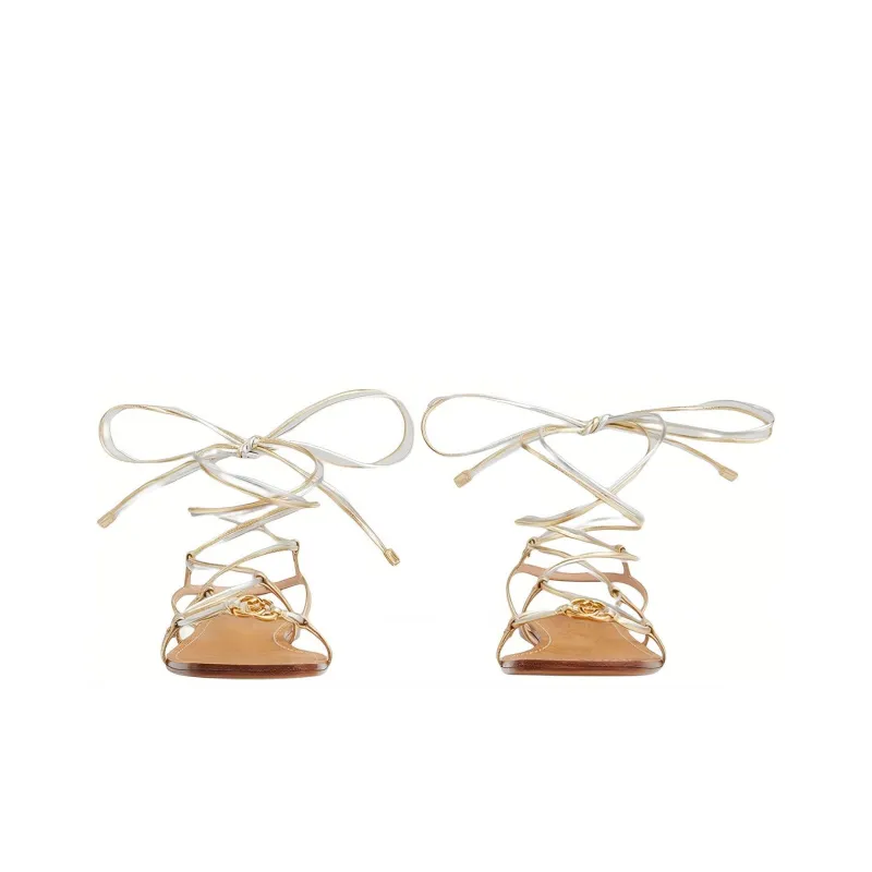 GUCCI Strap Sandals Women's Gold-2