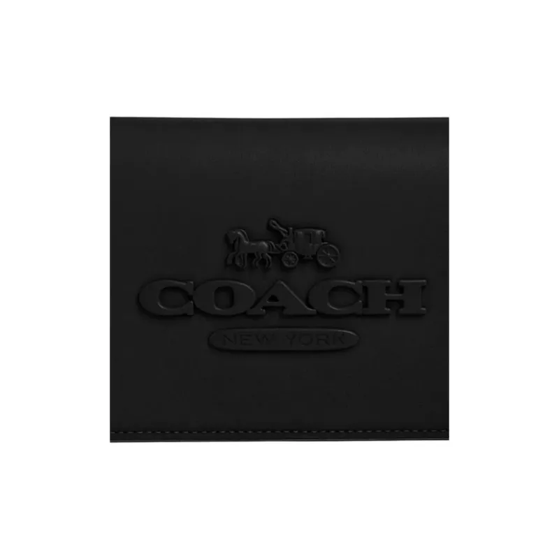 COACH Cow Leather Shoulder Bag Crossbody Bag Small Size Unisex Black-4