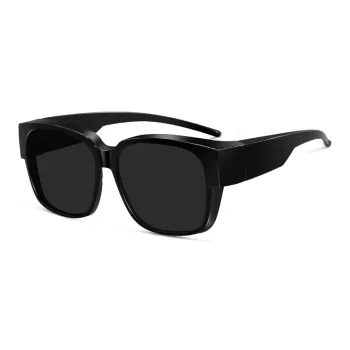 MK MINGKU TR/Memory Plastic Square Sunglasses Unisex Bright Black, Matte Black, Translucent Gray