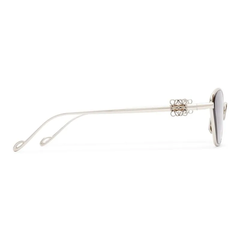 LOEWE Metal Irregular Shape Sunglasses Women's Silver-2