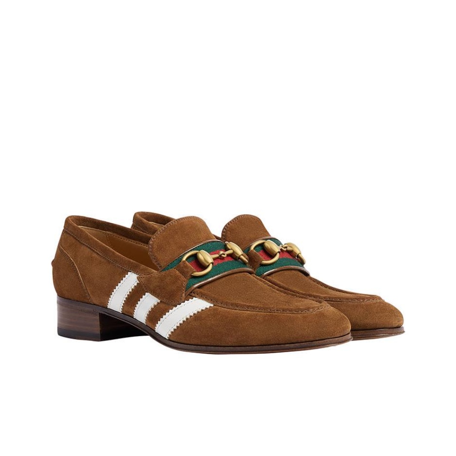 ☆ ADIDAS x GUCCI Loafer Women’s ‘Brown Suede’ ☆ GUCCI Adidas X GUCCI 30 Mm Loafer Light Brown Suede - POIZON