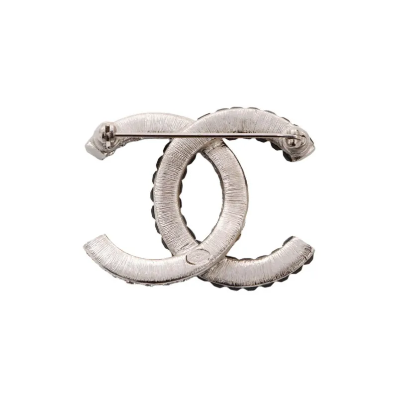 CHANEL Pre-Owned 2017 Coco Mark Rhinestone-embellished Brooch-1