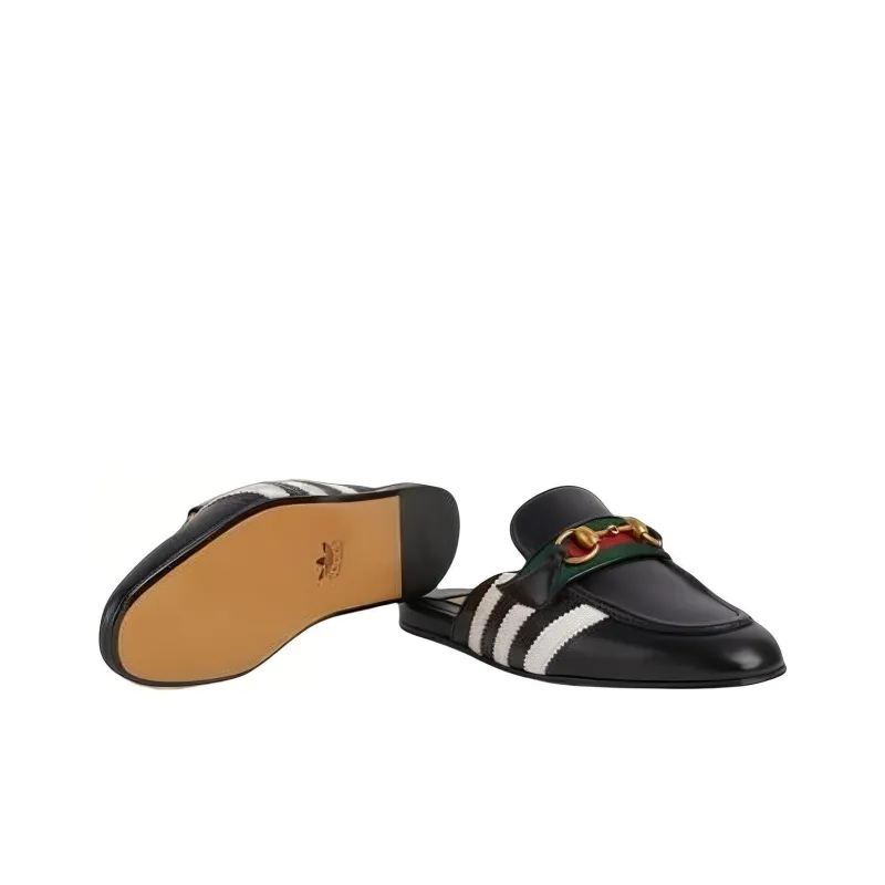 GUCCI X Adidas Horsebit Slippers Black Women's-4