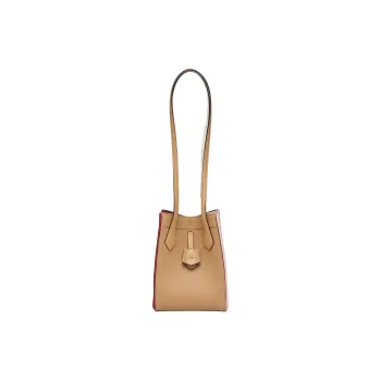 FENDI Origami Calfskin Handbag Shoulder Bag Women's Red & Pink & Light Brown