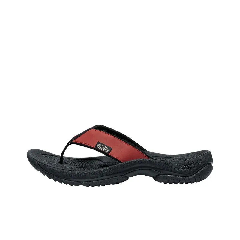 KEEN Kona Abrasion-Resistant Slip-Resistant Flip Flops Men's Black Red-0