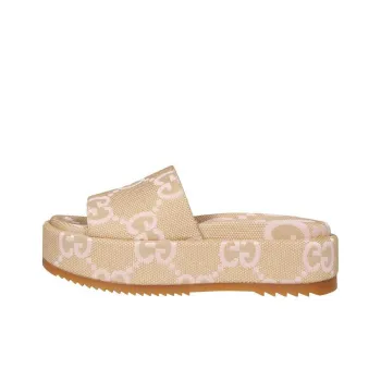 GUCCI Women's Platform Slide Sandal 'Jumbo Gg   Beige Light Pink' Women's